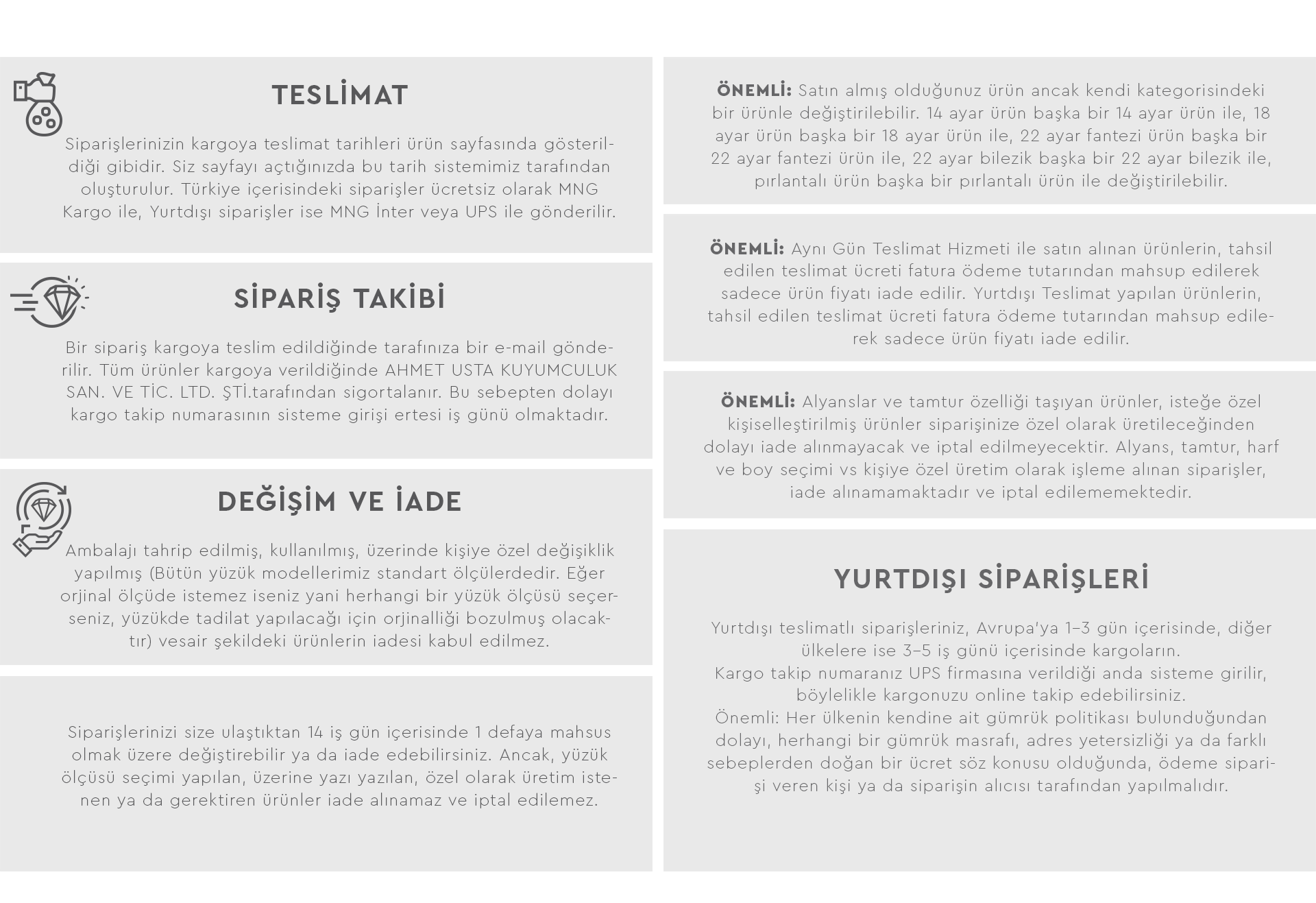 Garanti ve İade Koşulları