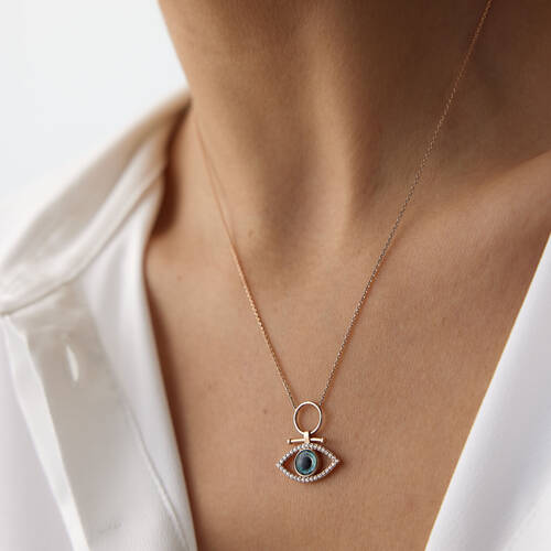 By Golden House - Alfa Pırlanta Göz Kolye (1)
