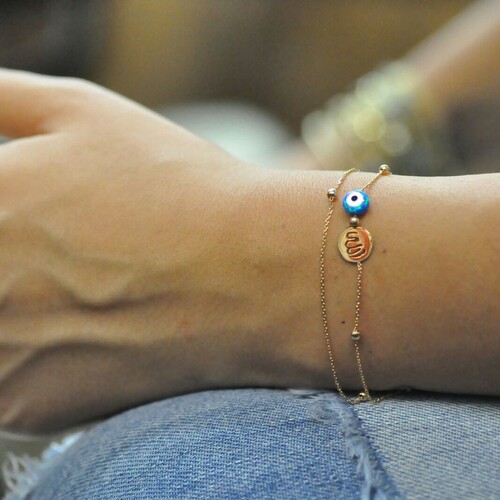 By Golden House - Allah Lafzı Çift Dolama Bileklik