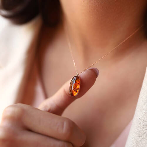 By Golden House - Amber Kehribar Kolye