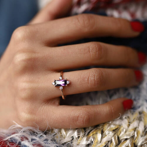 By Golden House - Ametist Baget Yüzük