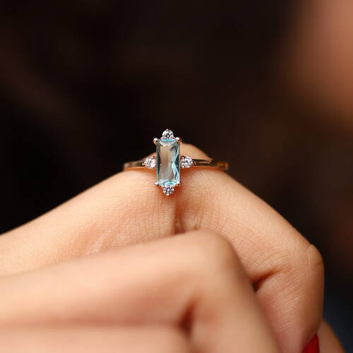 By Golden House - Aqua Baget Yüzük