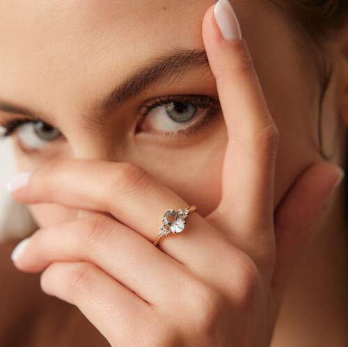 By Golden House - Aqua Queen Pırlanta Yüzük