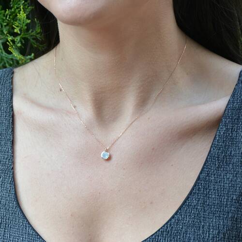 By Golden House - Aquamarin Renk Quartz Kolye