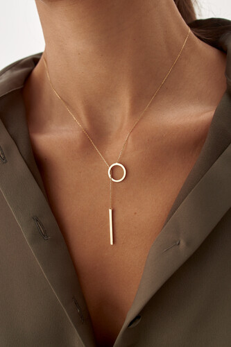 By Golden House - Asansörlü Halka Dekolte Kolye (1) By Golden House - Asansörlü Halka Dekolte Kolye (1)