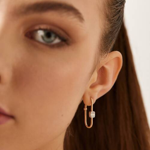 By Golden House - Attache Baget Pırlanta Küpe