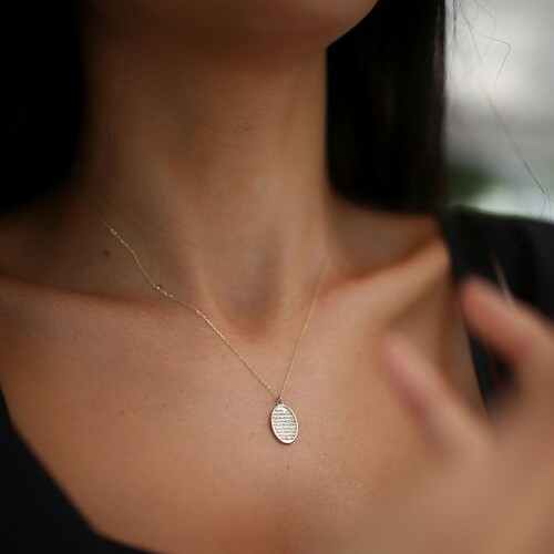 By Golden House - Ayetel Kürsi Oval Kolye By Golden House - Ayetel Kürsi Oval Kolye