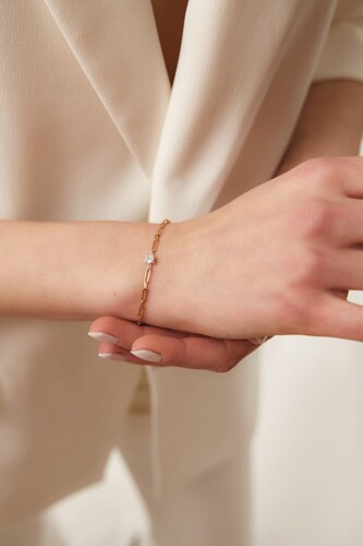 By Golden House - Baget Pırlanta Ataç Bileklik By Golden House - Baget Pırlanta Ataç Bileklik