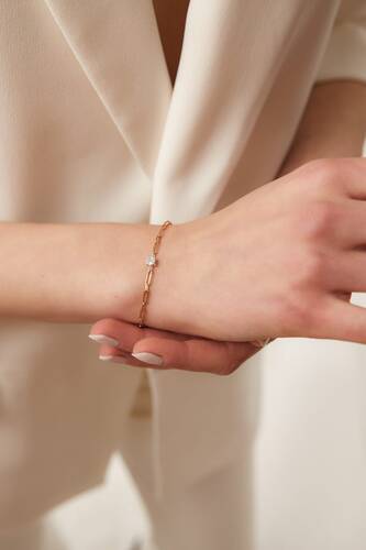 By Golden House - Baget Pırlanta Ataç Bileklik