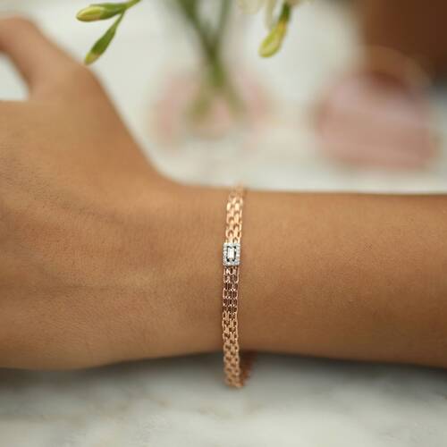 By Golden House - Baget Pırlanta Hasır Bileklik