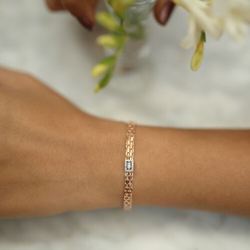 By Golden House - Baget Pırlanta Hasır Bileklik (1)