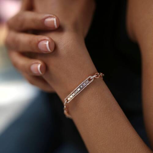 By Golden House - Baget Pırlanta Künye Bileklik (1)