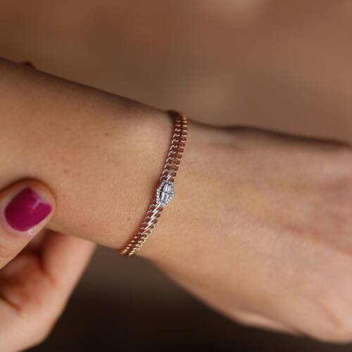 By Golden House - Baget Pırlanta Viyana Örgü Bileklik (1)