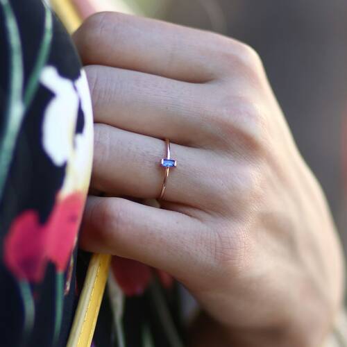 By Golden House - Baget Safir Yüzük