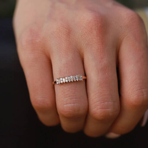 By Golden House - Baget Sıralı Pırlanta Yüzük