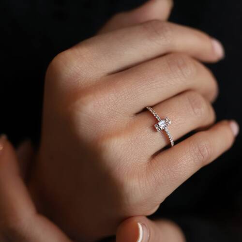 By Golden House - Baget Yarım Tur Yüzük