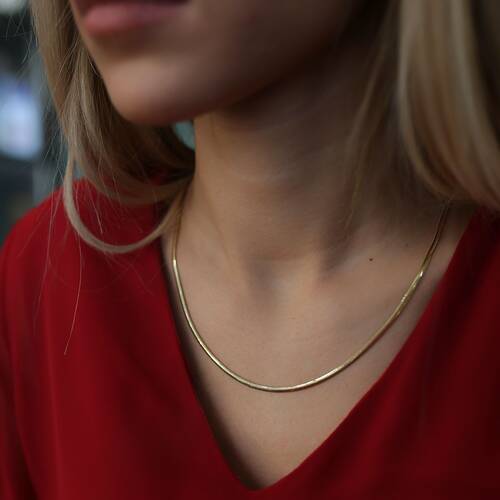 By Golden House - Balık Sırtı Kolye