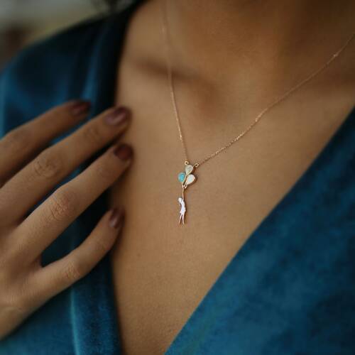 By Golden House - Balonlu Kız Kolye