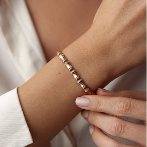 By Golden House - Bambu Sıralı Pırlanta Bileklik