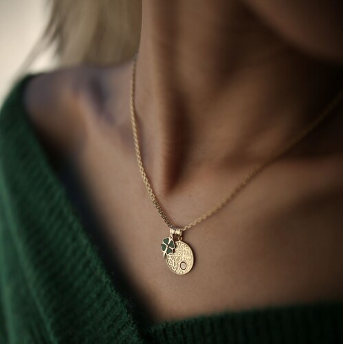 By Golden House - Besmele Ve Yonca Kolye By Golden House - Besmele Ve Yonca Kolye