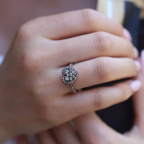 By Golden House - Bitter Pırlanta Kalp Yüzük