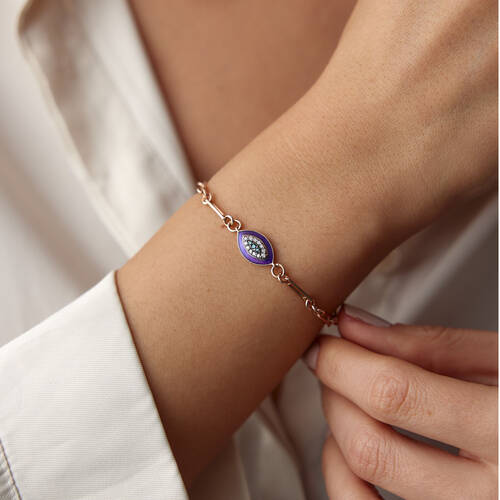 By Golden House - Blue Pırlanta Göz Bileklik (1)