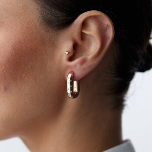 By Golden House - Bomb Pırlanta Ataç Küpe