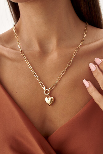 By Golden House - Bombe Kalp Ataç Zincir Kolye By Golden House - Bombe Kalp Ataç Zincir Kolye