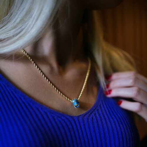 By Golden House - Burgu Zincir ve El İşi Nazarlık Kolye