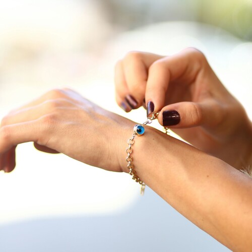 By Golden House - Cam Göz Bileklik