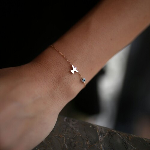 By Golden House - Cam Gözlü Melek Bileklik