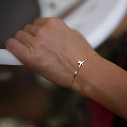 By Golden House - Cam Gözlü Melek Bileklik (1)