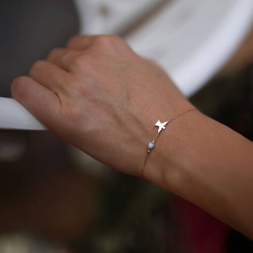 By Golden House - Cam Gözlü Melek Bileklik (1)