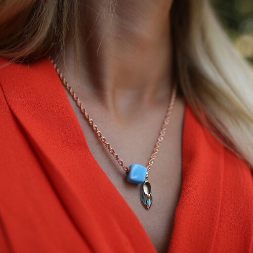 By Golden House - Çarık ve Burgu Zincir Kolye