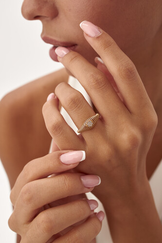 By Golden House - Çiçek Kafes Yüzük