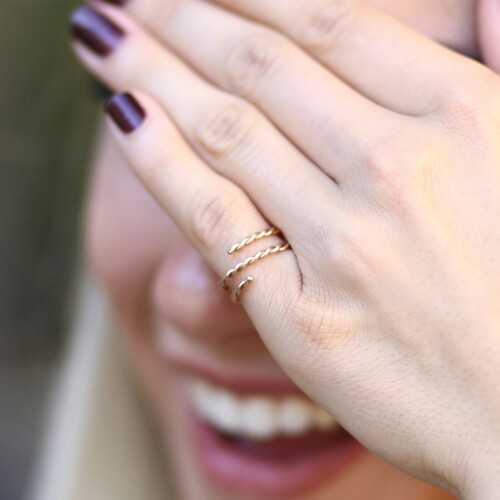 By Golden House - Çift Burgulu Yüzük By Golden House - Çift Burgulu Yüzük