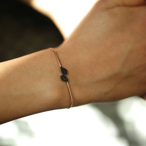 By Golden House - Çift Damla Bileklik