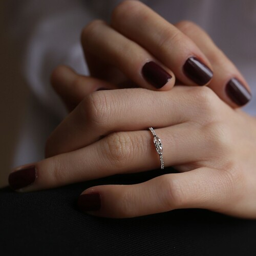 By Golden House - Çift Damla Pırlanta Yüzük By Golden House - Çift Damla Pırlanta Yüzük