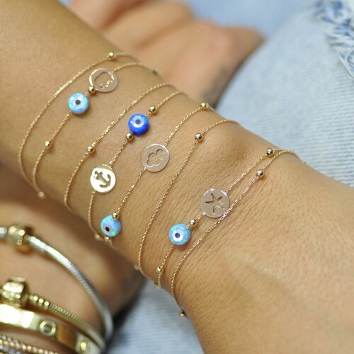 By Golden House - Çift Dolamalı Opal Göz Bileklik By Golden House - Çift Dolamalı Opal Göz Bileklik