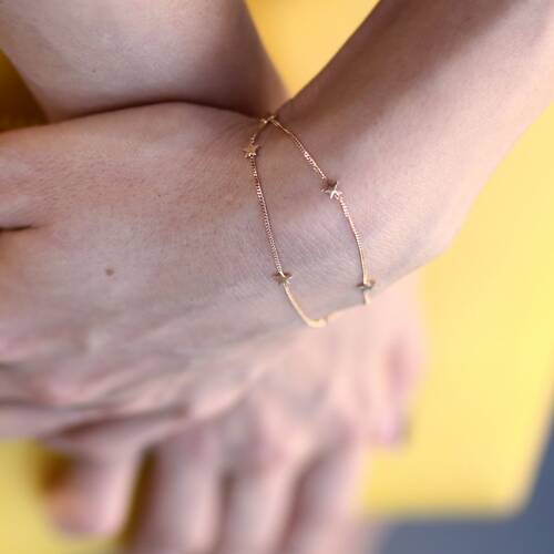 By Golden House - Çift Sıralı Yıldız Bileklik