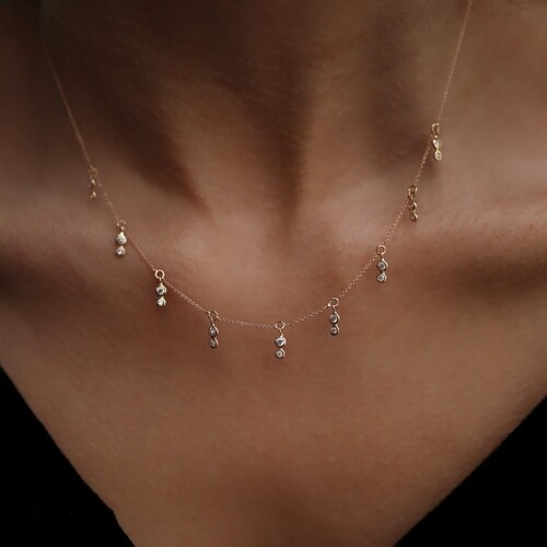 By Golden House - Çift Tohum Sallantılı Kolye