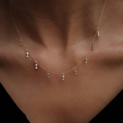 By Golden House - Çift Tohum Sallantılı Kolye