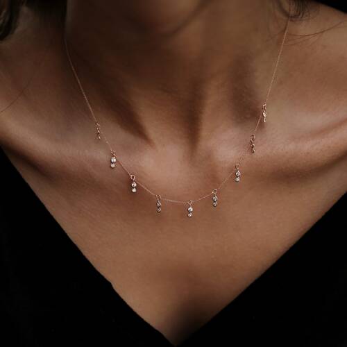 By Golden House - Çift Tohum Sallantılı Kolye (1)