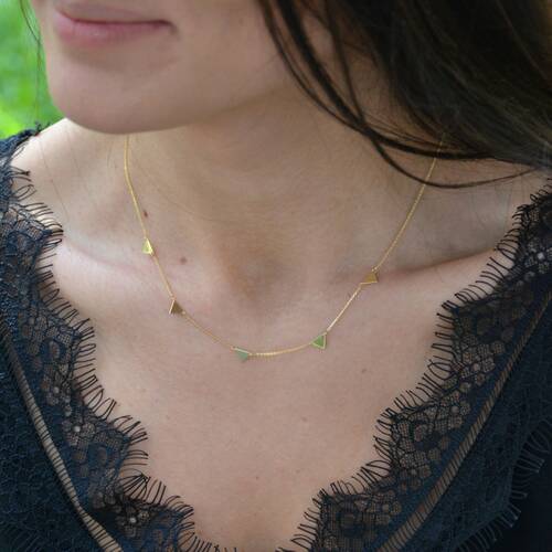 By Golden House - Çoklu Üçgen Kolye