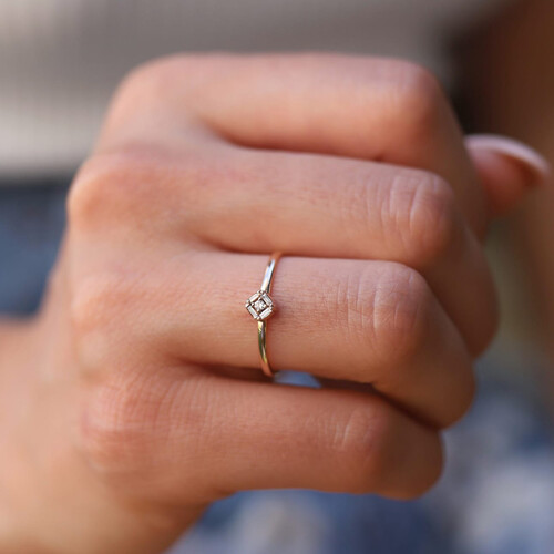 By Golden House - Coronet Baget Pırlanta Yüzük (1)