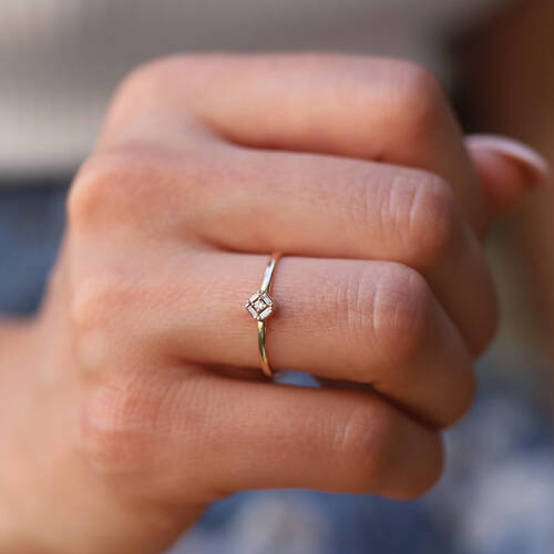 By Golden House - Coronet Baget Pırlanta Yüzük (1)