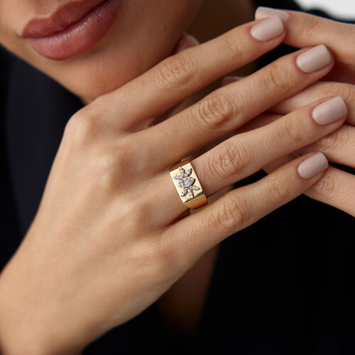 By Golden House - Crown Şövalye Yüzük