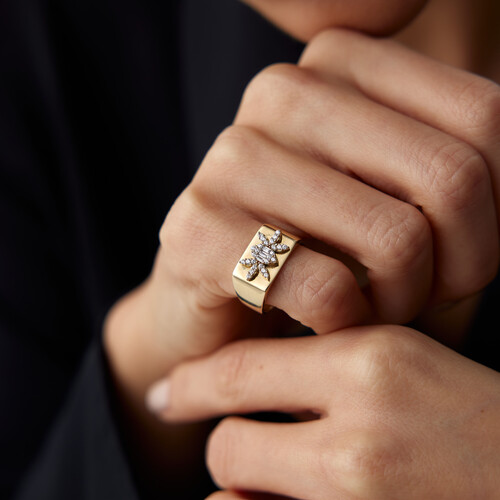 By Golden House - Crown Şövalye Yüzük (1)