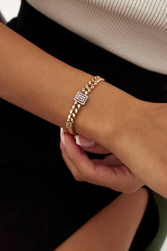 By Golden House - Cuban Baget Pırlanta Bileklik