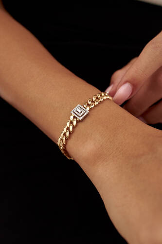 By Golden House - Cuban Baget Pırlanta Bileklik (1)